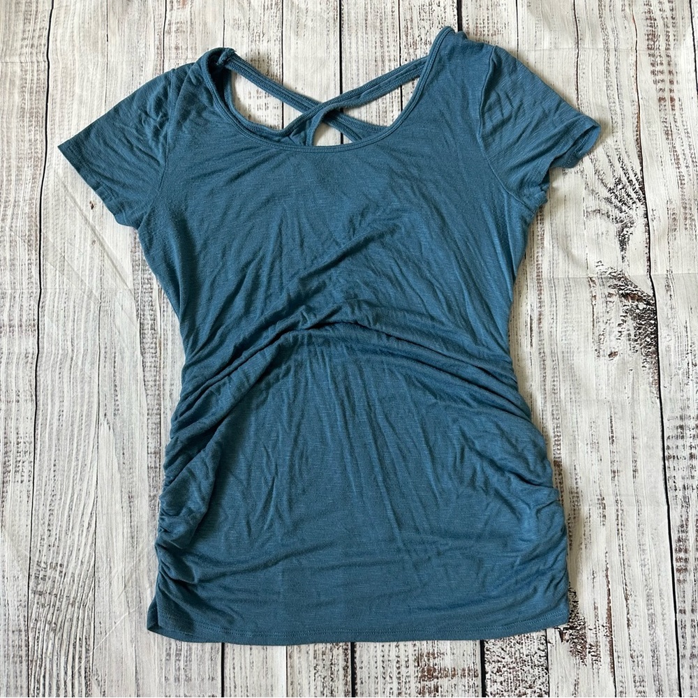 Jessica Simpson Maternity Blue Crossback Tee